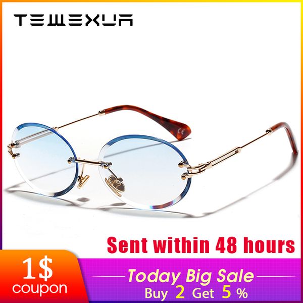 tewexua brand women's rimless vintage oval sunglasses alloy frame summer fashion shopping leisure women uv400 protection, White;black
tewexua brand women's rimless vintage oval sunglasses alloy frame summer fashion shopping leisure women uv400 protection, White;black