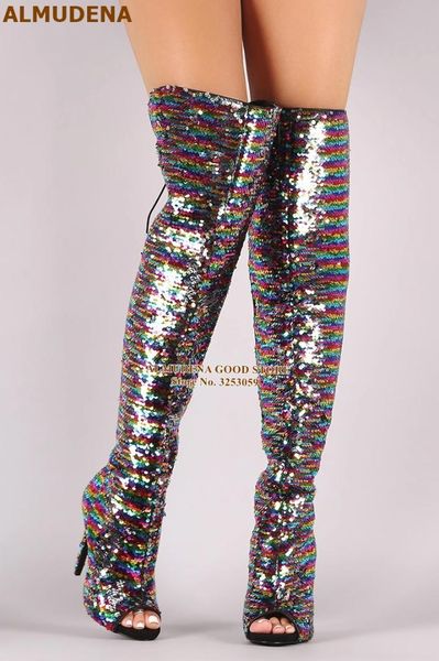 almudena women multi-color sequined over the knee boots stileheels bling bling paillette thigh high boot glitter wedding shoe, Black
almudena women multi-color sequined over the knee boots stileheels bling bling paillette thigh high boot glitter wedding shoe, Black