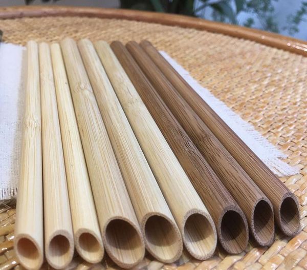 

eco friendly reusable straw 21.3cm carbonized bamboo smoothie straws pointed coffee milk drinking straw sn1030