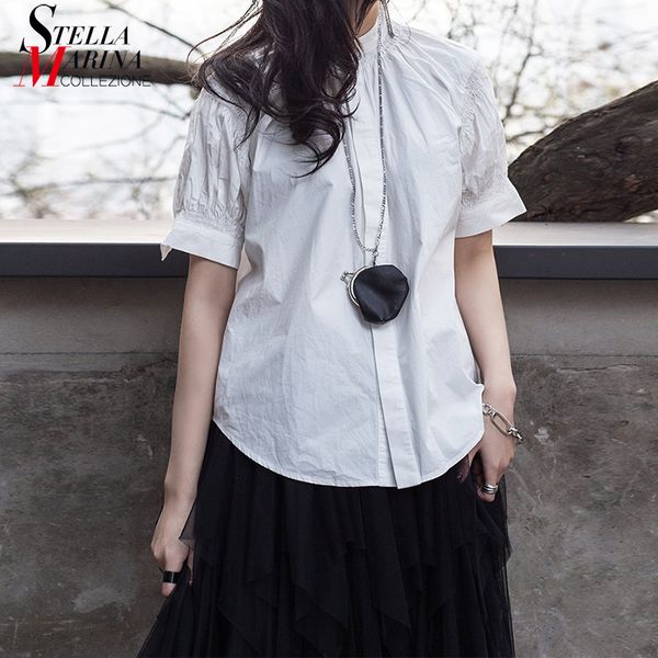 women's blouses & shirts 2021 korean style women solid white unique cotton blouse shirt short-sleeve cute wear feminine chemise femme j
women's blouses & shirts 2021 korean style women solid white unique cotton blouse shirt short-sleeve cute wear feminine chemise femme j