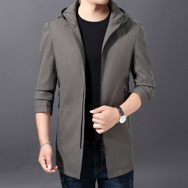 men's cotton long windbreaker coat spring stylish fashion slim trench coat with a hood high-quality men's brand outwear clothing, Tan;black
men's cotton long windbreaker coat spring stylish fashion slim trench coat with a hood high-quality men's brand outwear clothing, Tan;black