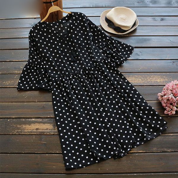 women dresses womens dress elegant high waist short vestido women polka printed dress shirt ladies long casual robe oversized 5xl, Black;gray
women dresses womens dress elegant high waist short vestido women polka printed dress shirt ladies long casual robe oversized 5xl, Black;gray