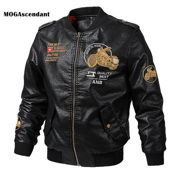 faux leather jacket men's pu leather spring vintage biker motorcycle jackets male bomber pilot jacket baseball coats, Black
faux leather jacket men's pu leather spring vintage biker motorcycle jackets male bomber pilot jacket baseball coats, Black