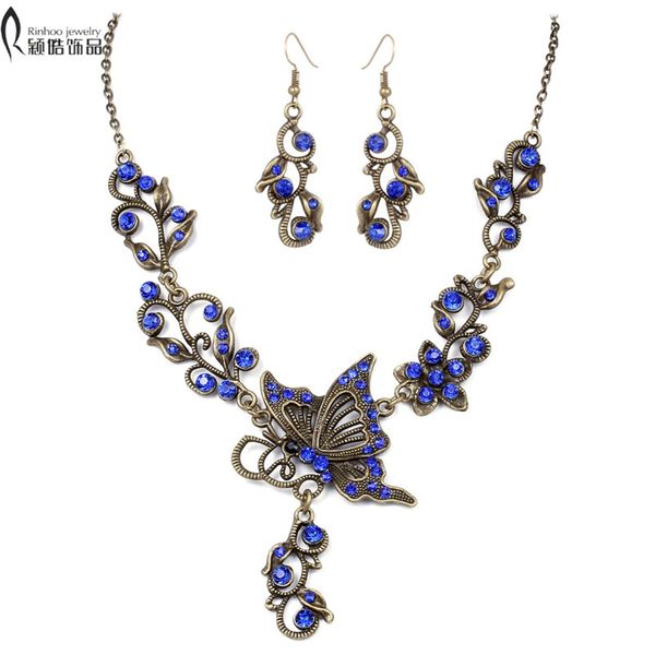 wdding jewelry set bride rhinestone jewelry set butterfly necklace earrings retro plated bronze of fashion, Silver
wdding jewelry set bride rhinestone jewelry set butterfly necklace earrings retro plated bronze of fashion, Silver