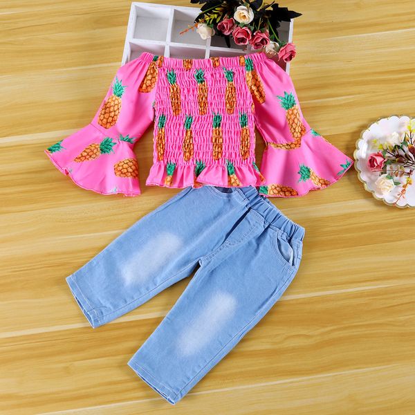 newborn infant baby girls pineapple print shirt+denim pants outfits sets toddler girl clothes moda infantil menina outfits, White
newborn infant baby girls pineapple print shirt+denim pants outfits sets toddler girl clothes moda infantil menina outfits, White