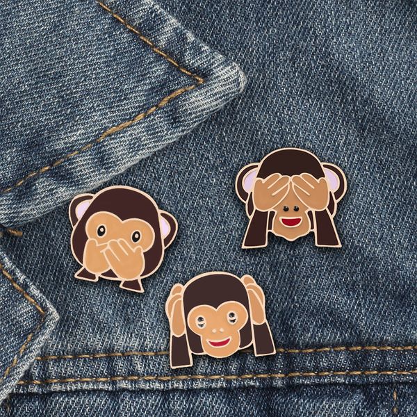 3pcs/set cute cartoon monkey brooches creative cover eyes ears pout enamel pins backpack metal badge jackets lapel pin jewelry, Gray
3pcs/set cute cartoon monkey brooches creative cover eyes ears pout enamel pins backpack metal badge jackets lapel pin jewelry, Gray