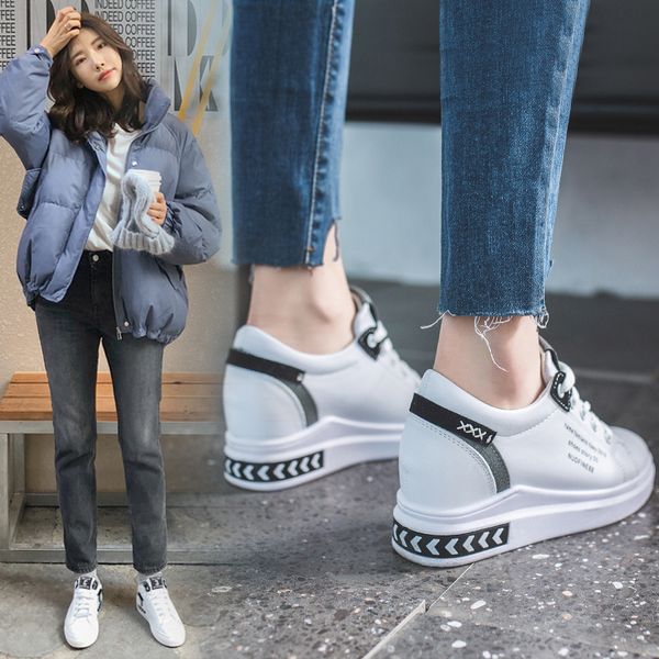 students versatile 2019 *-spring korean-style elevator casual flat white shoes women's chic shoe fashion, Black
students versatile 2019 *-spring korean-style elevator casual flat white shoes women's chic shoe fashion, Black