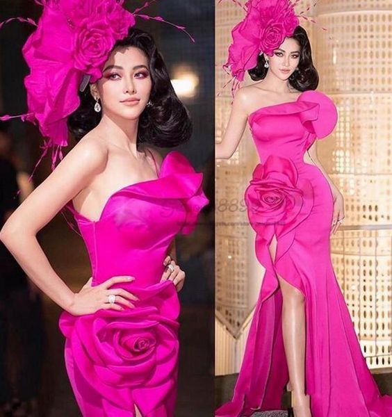fuchsia mermaid prom dresses rose flowers design ruched special occasion dress high side split evening gowns formal party dress, Black
fuchsia mermaid prom dresses rose flowers design ruched special occasion dress high side split evening gowns formal party dress, Black