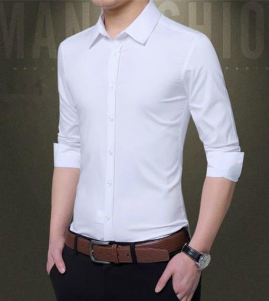 men designer slim dress shirts fashion solid color shirts casual long sleeve lapel neck shirts men clothing, White;black
men designer slim dress shirts fashion solid color shirts casual long sleeve lapel neck shirts men clothing, White;black