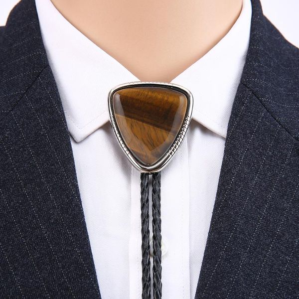 western cowboy bolo tie shaped natural stone zinc alloy leather collar rope birthday banquet wedding gift, Black;gray
western cowboy bolo tie shaped natural stone zinc alloy leather collar rope birthday banquet wedding gift, Black;gray