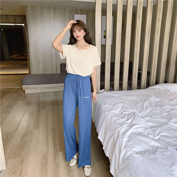 spring and summer straight embroidery casual pants women loose 2020 new elastic band high waist nine points female pajama pants, Black;red
spring and summer straight embroidery casual pants women loose 2020 new elastic band high waist nine points female pajama pants, Black;red