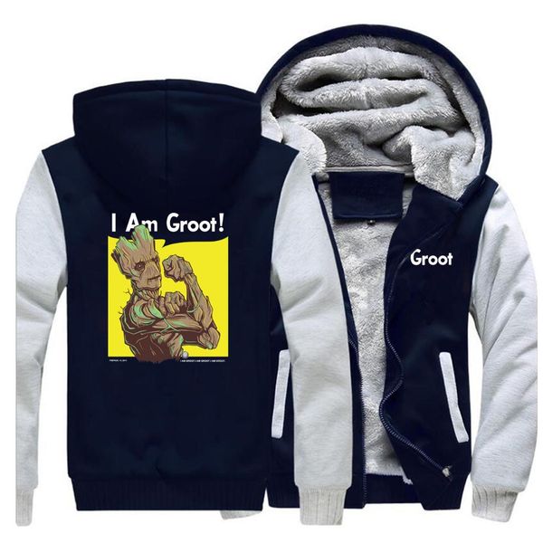 men solid color raglan trend i'm groot print hooded hoodie double-sided pattern fluffy fleece sweatshirt 2019 winter zipper coat, Black
men solid color raglan trend i'm groot print hooded hoodie double-sided pattern fluffy fleece sweatshirt 2019 winter zipper coat, Black