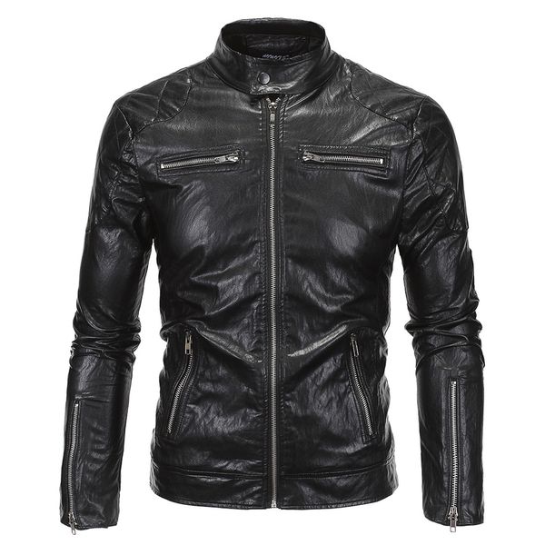 новый кожаный воротник мотоцикла кожаная куртка панк chaqueta de cuero para hombre мужская одежда куртка 2018 мужская, Black
новый кожаный воротник мотоцикла кожаная куртка панк chaqueta de cuero para hombre мужская одежда куртка 2018 мужская, Black