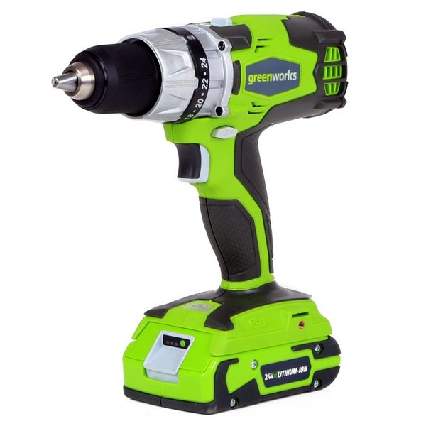 greenworks g-24 24v brushless motor cordless digipro 2 speed compact drill max with battery and charger
greenworks g-24 24v brushless motor cordless digipro 2 speed compact drill max with battery and charger