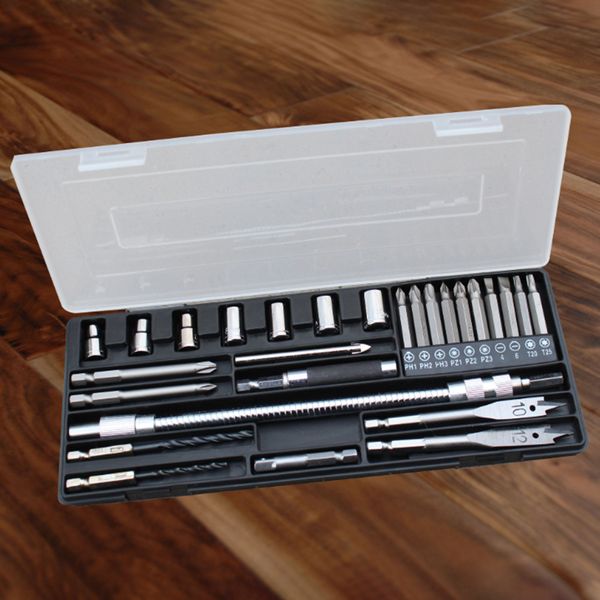 27pcs hss screwdriver flawisile drill bits tool set with storage box multi-functional drill bit box set hardware tools
27pcs hss screwdriver flawisile drill bits tool set with storage box multi-functional drill bit box set hardware tools