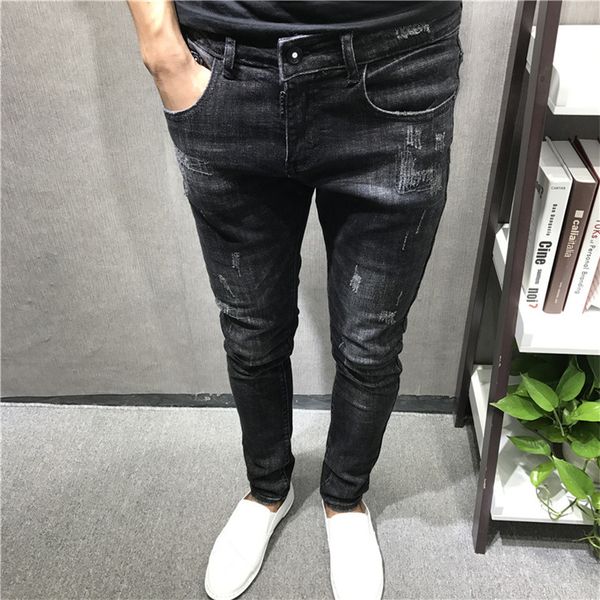 autumn winter mens jeans fashion black ripped jeans pencil pants casual zipper fly mens skinny trousers, Blue
autumn winter mens jeans fashion black ripped jeans pencil pants casual zipper fly mens skinny trousers, Blue