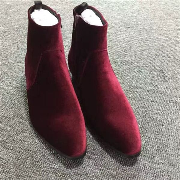 red velvet wedding banquet red men boots formal wedge fashion gentlemen business men boots, Black
red velvet wedding banquet red men boots formal wedge fashion gentlemen business men boots, Black