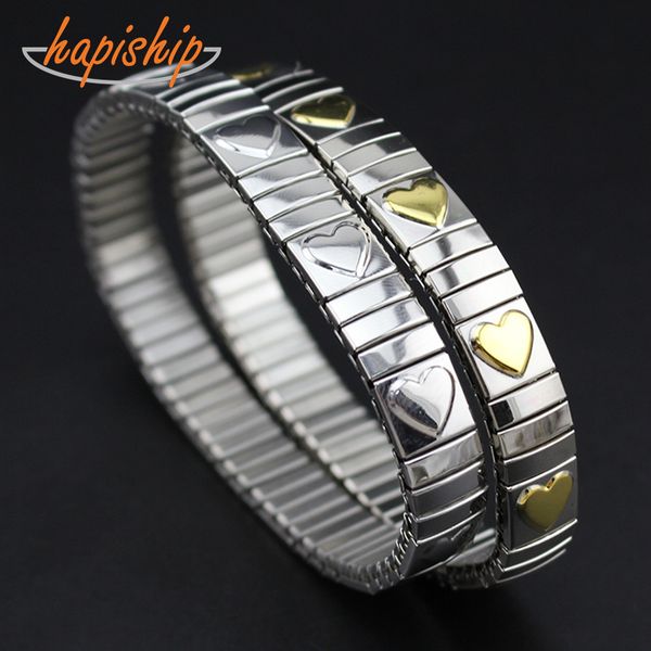 hapiship 2018 fashion 9mm width 18cm women men's elastic stainless steel gold silver heart bracelet pulseras bangle my014, Golden;silver
hapiship 2018 fashion 9mm width 18cm women men's elastic stainless steel gold silver heart bracelet pulseras bangle my014, Golden;silver