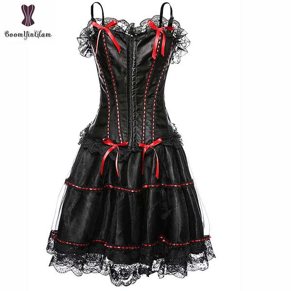 satin corset dress suit shoulder strap women bustier 6xl plus size corselet mini skirt solid black bowknot party laciness korset, Black;white
satin corset dress suit shoulder strap women bustier 6xl plus size corselet mini skirt solid black bowknot party laciness korset, Black;white
