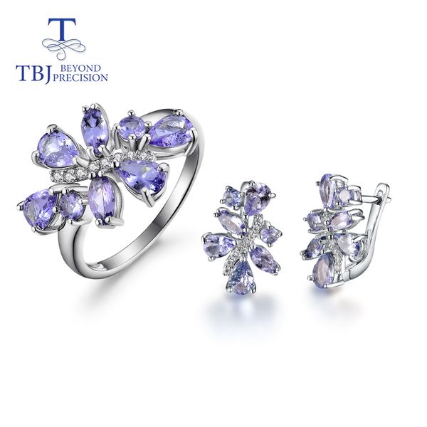 tanzanite jewelry set natural gemstonr with 925 sterling silver ring and clasp earrings floret design fine jewelry for women, Black
tanzanite jewelry set natural gemstonr with 925 sterling silver ring and clasp earrings floret design fine jewelry for women, Black