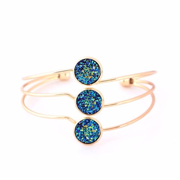 trendy charm crystal quartz druzy cuff bracelets for women 3layers statement gold color bracelet wedding jewelry bride pulseira, White
trendy charm crystal quartz druzy cuff bracelets for women 3layers statement gold color bracelet wedding jewelry bride pulseira, White