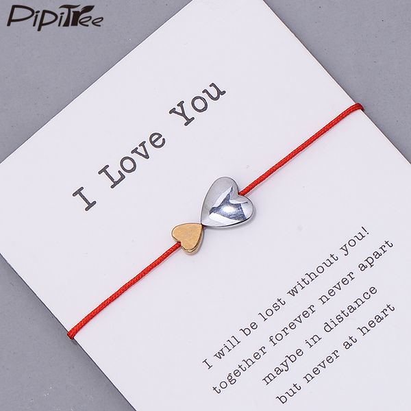 pipitree i love you double heart bracelet couple jewelry gift hematite beads red string charm bracelets for women lovers, Golden;silver
pipitree i love you double heart bracelet couple jewelry gift hematite beads red string charm bracelets for women lovers, Golden;silver