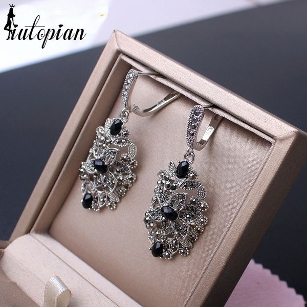 iuan vintage ladies drop earrings for women jewelry vintage silver long black crystal earrings #eaj122, Golden
iuan vintage ladies drop earrings for women jewelry vintage silver long black crystal earrings #eaj122, Golden
