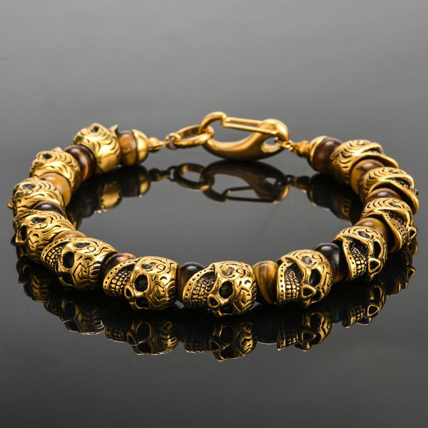 vintage stainless steel skull beads bracelet men 8mm natural stone mens beaded bracelets 2019 hip-hop rock friends jewelry, Black
vintage stainless steel skull beads bracelet men 8mm natural stone mens beaded bracelets 2019 hip-hop rock friends jewelry, Black