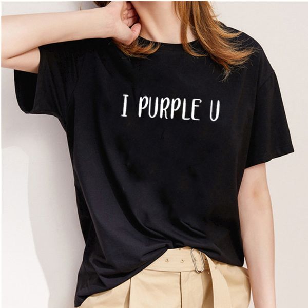 i purple u printed tee shirt femme summer short sleeve o-neck t shirts for women cotton loose black white t shirt women
i purple u printed tee shirt femme summer short sleeve o-neck t shirts for women cotton loose black white t shirt women