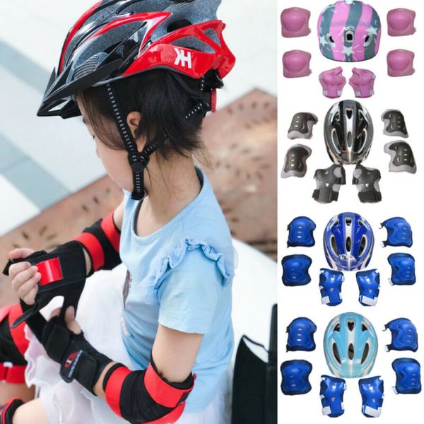 7pcs/set kids boy girl safety helmet knee elbow pad sets children cycling skate bicycle helmet protection safety guard, Black;gray
7pcs/set kids boy girl safety helmet knee elbow pad sets children cycling skate bicycle helmet protection safety guard, Black;gray