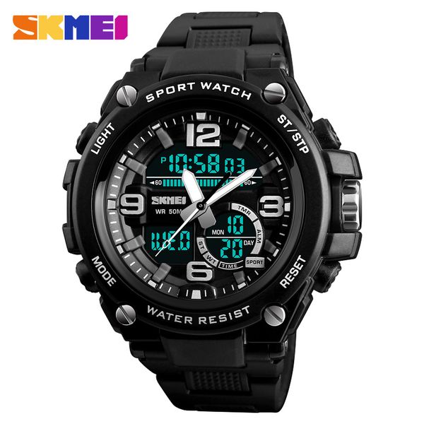 dual display men wristwatches fashion 50m waterproof clock relogio masculino outdoor sports watches brand skmei, Slivery;brown
dual display men wristwatches fashion 50m waterproof clock relogio masculino outdoor sports watches brand skmei, Slivery;brown