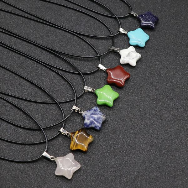 multicolor natural stone necklace crystal pentagram-shaped charm pendant five-pointed star creative women men jewelry designer necklace gift, Silver
multicolor natural stone necklace crystal pentagram-shaped charm pendant five-pointed star creative women men jewelry designer necklace gift, Silver