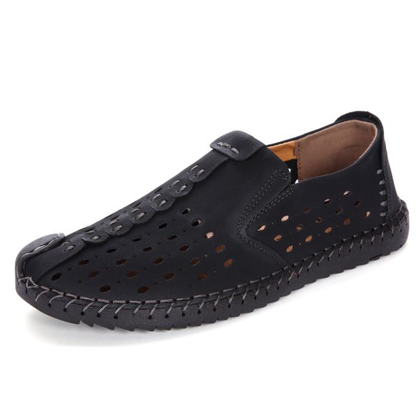 hollow men's shoes lazy tide shoes microfiber leather soft bottom soft british lightweight casual breathable hole, Black
hollow men's shoes lazy tide shoes microfiber leather soft bottom soft british lightweight casual breathable hole, Black