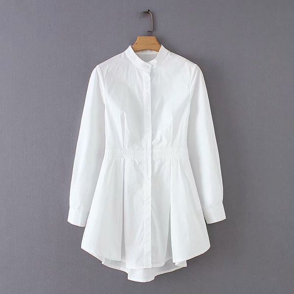 women elegant stand collar hem irregular pleats white blouse casual shirts office lady business feminina blusas chic ls2766
women elegant stand collar hem irregular pleats white blouse casual shirts office lady business feminina blusas chic ls2766