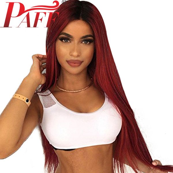 paff ombre burgundy straight glueless lace front wig virgin hair brazilian two tone color 1b99j human hair wig with baby hair, Black;brown
paff ombre burgundy straight glueless lace front wig virgin hair brazilian two tone color 1b99j human hair wig with baby hair, Black;brown