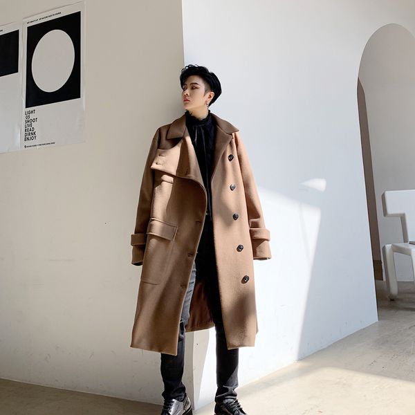 winter long woolen coat men's fashion solid color casual loose woolen jacket men streetwear british style overcoat mens outwear, Black
winter long woolen coat men's fashion solid color casual loose woolen jacket men streetwear british style overcoat mens outwear, Black