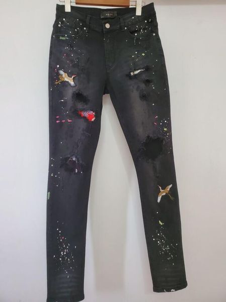 2019 new men's designer brand ami jeans classic hip hop pants designer jeans distressed ripped biker jean slim fit motorcycle denim jea, Blue
2019 new men's designer brand ami jeans classic hip hop pants designer jeans distressed ripped biker jean slim fit motorcycle denim jea, Blue
