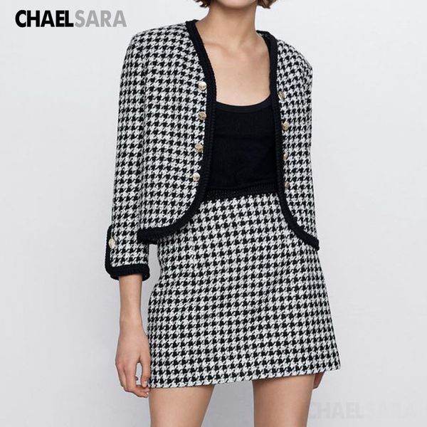 two piece dress spring autumn vintage plaid tweed 2 set women v-neck short jackets coat +mini skirt suits female outfits, White
two piece dress spring autumn vintage plaid tweed 2 set women v-neck short jackets coat +mini skirt suits female outfits, White