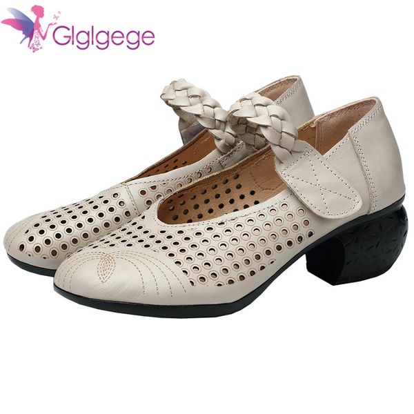 glglgege summer womens sandals genuine leather med-heeled platform hollow casual square ankle strap ladies shoes zapatos mujer, Black
glglgege summer womens sandals genuine leather med-heeled platform hollow casual square ankle strap ladies shoes zapatos mujer, Black