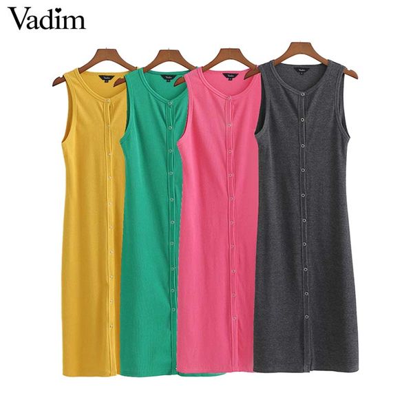vadim women elegant knitted solid midi dress single breasted sleeveless casual mid calf dresses vestidos qc129, Black;gray
vadim women elegant knitted solid midi dress single breasted sleeveless casual mid calf dresses vestidos qc129, Black;gray