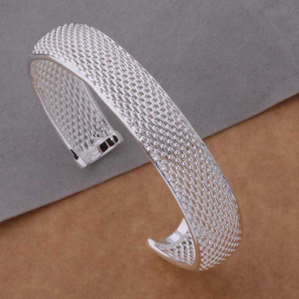 925 jewelry silver plated simple smooth edge open bangle bracelets for women fashion cuff mesh bracelets, Black
925 jewelry silver plated simple smooth edge open bangle bracelets for women fashion cuff mesh bracelets, Black