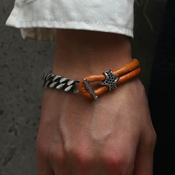 men's leather bracelet black cz charm stainless steel cuban link chain bracelet fashion male jewelry gifts for men 20cm dlb65, Golden;silver
men's leather bracelet black cz charm stainless steel cuban link chain bracelet fashion male jewelry gifts for men 20cm dlb65, Golden;silver