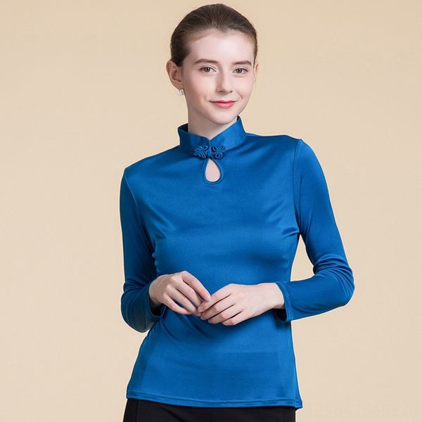 season silk stand collar base women's chinese long sleeve t-shirt t-shirt mulberry silk knitted slim mother's wear, White
season silk stand collar base women's chinese long sleeve t-shirt t-shirt mulberry silk knitted slim mother's wear, White