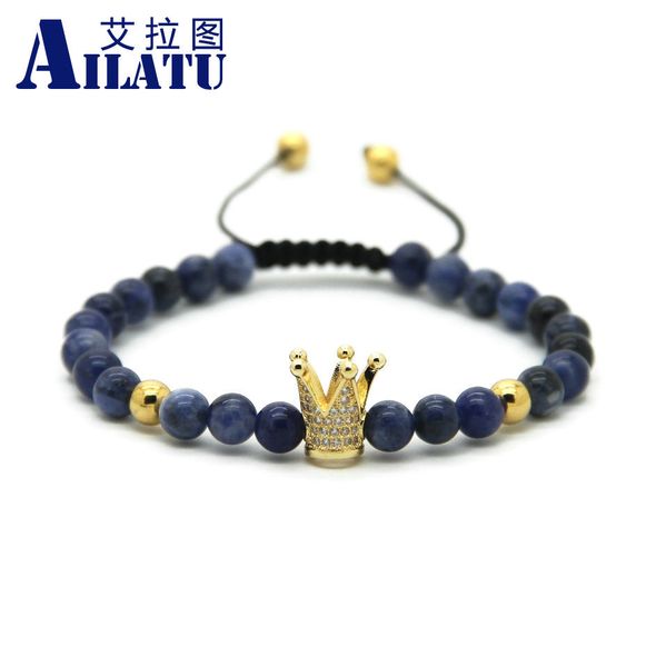 ailatu 6mm blue veins stone beads wave advanced plated crown braided cz bracelets pulseira hombres, Golden;silver
ailatu 6mm blue veins stone beads wave advanced plated crown braided cz bracelets pulseira hombres, Golden;silver