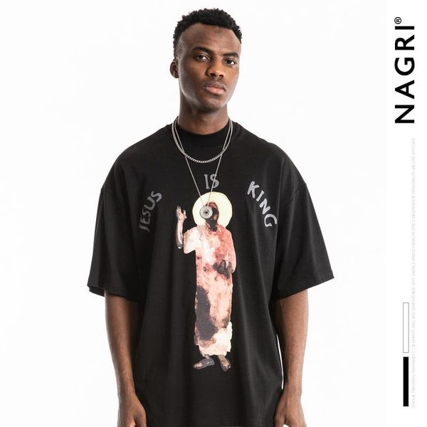 nagri european and american fashion brand men's kan ye retro wash loose chicago limited jesus short sleeve men's t-shirt, White;black
nagri european and american fashion brand men's kan ye retro wash loose chicago limited jesus short sleeve men's t-shirt, White;black