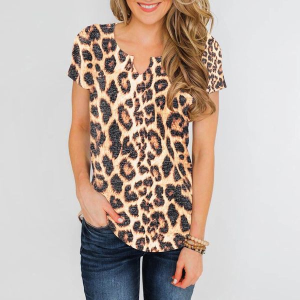2019 summer women's t-shirt fashion leopard print v-neck ladies tee shirt short sleeve female casual t-shirt tee, White
2019 summer women's t-shirt fashion leopard print v-neck ladies tee shirt short sleeve female casual t-shirt tee, White