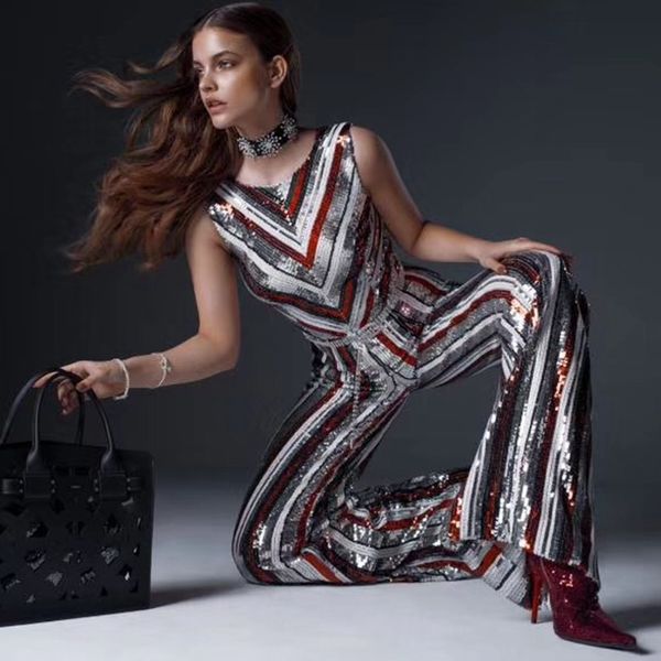 2019 fashion sleeveless striped multicolor sequin jumpsuit clubwears patchwork women new celebrity party jumpsuits, Black;white
2019 fashion sleeveless striped multicolor sequin jumpsuit clubwears patchwork women new celebrity party jumpsuits, Black;white