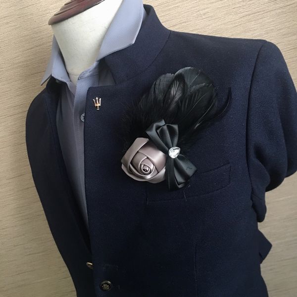 men women necktie ribbon pin brooch jewelry wedding party suit shirt coat rhinestone feather rose flower brooches corsage, Black;gray
men women necktie ribbon pin brooch jewelry wedding party suit shirt coat rhinestone feather rose flower brooches corsage, Black;gray