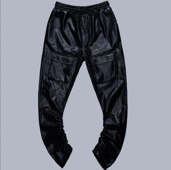 elastic waist leather harem pants mens feet pants fashion motorcycle pu trousers for men multi-pocket pantalon homme black
elastic waist leather harem pants mens feet pants fashion motorcycle pu trousers for men multi-pocket pantalon homme black