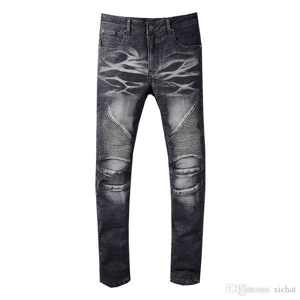 mens distressed skinny biker jeans fashion designer washed pleated panelled zipper slim fit motorcycle hip hop denim pants 1082, Blue
mens distressed skinny biker jeans fashion designer washed pleated panelled zipper slim fit motorcycle hip hop denim pants 1082, Blue